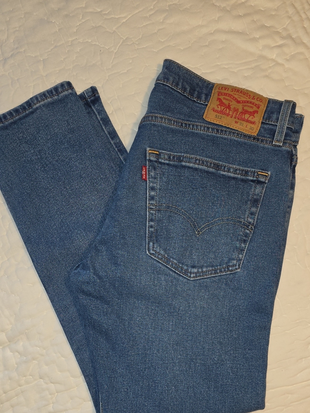 Levi's Men's Blue Straight Leg Jeans with Red Tab